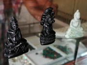 Buddha and Ganesha Carvings made of Tektite, Amethyst, Topaz, Ruby, Mother of Pearl, Marble, Bone, Ivory and more. 