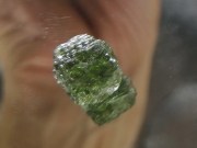 Pretty Olive Green Moldavite Crystal Specimen from Czech Republic