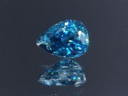 Exquisite Premium Top Grade A Large 9ct+ Blue Zircon Drop/Pear for top notch jewelry from Cambodia