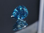 Exquisite Premium Top Grade A Large 9ct+ Blue Zircon Drop/Pear for top notch jewelry from Cambodia