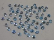 Cambodia blue Zircon Calibrated 5mm Diamond Cut Brilliant and Round 