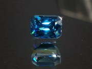 Cambolite Gem: 5ct+ Trimmed Baguette (Octagon / Step Cut) Deep A Grade Top Best Blue Zircon from Cambodia