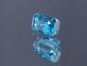 Cambolite Gem: 5ct+ Trimmed Baguette (Octagon / Step Cut) Deep A Grade Top Best Blue Zircon from Cambodia