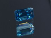 Cambolite Gem: 5ct+ Trimmed Baguette (Octagon / Step Cut) Deep A Grade Top Best Blue Zircon from Cambodia