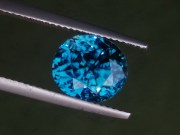 Deep blue grade A color blue zircon oval gemstone, perfectly clean though discounted