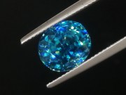 Deep blue grade A color blue zircon oval gemstone, perfectly clean though discounted