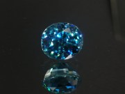 Deep blue grade A color blue zircon oval gemstone, perfectly clean though discounted