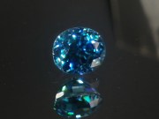 Deep blue grade A color blue zircon oval gemstone, perfectly clean though discounted