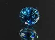 Deep blue grade A color blue zircon oval gemstone, perfectly clean though discounted