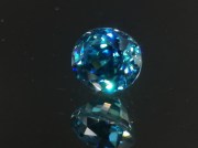 Deep blue grade A color blue zircon oval gemstone, perfectly clean though discounted