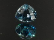 Deep blue grade A color blue zircon oval gemstone, perfectly clean though discounted