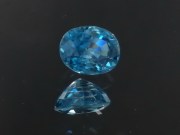 Excellent color discounted Cambodia blue zircon, 7.55 carats oval cut