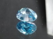 Excellent color discounted Cambodia blue zircon, 7.55 carats oval cut