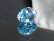 Excellent color discounted Cambodia blue zircon, 7.55 carats oval cut