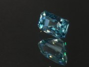 Blue Zircon Gemstone: 7ct+ trimmed baguette (octagon / step cut) sky blue Zircon from Cambodia