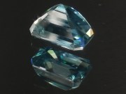 Blue Zircon Gemstone: 7ct+ trimmed baguette (octagon / step cut) sky blue Zircon from Cambodia