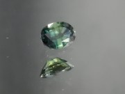 1 Carat Fancy Multicolor Sapphire Blue Green Yellow Stripes Oval Sapphire from Thailand. 