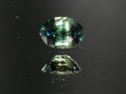 1 Carat Fancy Multicolor Sapphire Blue Green Yellow Stripes Oval Sapphire from Thailand. 