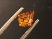 Fancy lozenge cut Jacinth Zircon (orange zircon) from Cambodia