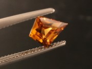 Fancy lozenge cut Jacinth Zircon (orange zircon) from Cambodia