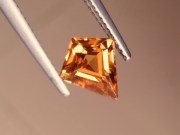 Fancy lozenge cut Jacinth Zircon (orange zircon) from Cambodia