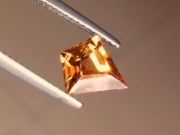 Fancy lozenge cut Jacinth Zircon (orange zircon) from Cambodia