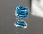 1.665ct Blue Zircon from Cambodia, Rectangle cut, trimmed corners, B+ to A- Grade Best Blue Zircon