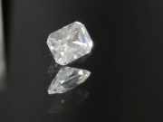 Perfectly Shiny White Trimmed Rectangle Cut Zircon from Cambodia