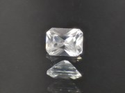 Perfectly Shiny White Trimmed Rectangle Cut Zircon from Cambodia