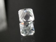 Perfectly Shiny White Trimmed Rectangle Cut Zircon from Cambodia