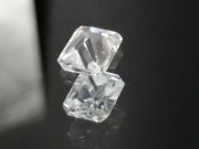 Perfectly Shiny White Trimmed Rectangle Cut Zircon from Cambodia