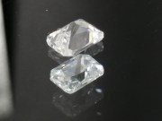 Perfectly Shiny White Trimmed Rectangle Cut Zircon from Cambodia