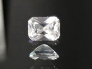 Perfectly Shiny White Trimmed Rectangle Cut Zircon from Cambodia