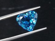 AAA grade best color wide heart shape blue zircon wide 6ct+ loose gemstone to buy for sale. 