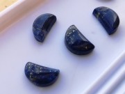 Lapis Lazuli fancy and fashion half-moon cabochons designs, retail or with discount on wholesale