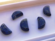 Lapis Lazuli fancy and fashion half-moon cabochons designs, retail or with discount on wholesale