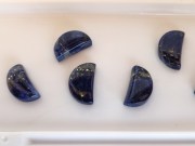 Lapis Lazuli fancy and fashion half-moon cabochons designs, retail or with discount on wholesale