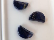Lapis Lazuli fancy and fashion half-moon cabochons designs, retail or with discount on wholesale