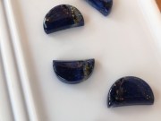 Lapis Lazuli fancy and fashion half-moon cabochons designs, retail or with discount on wholesale