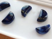 Lapis Lazuli fancy and fashion half-moon cabochons designs, retail or with discount on wholesale