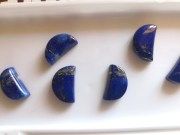 Lapis Lazuli fancy and fashion half-moon cabochons designs, retail or with discount on wholesale