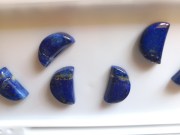 Lapis Lazuli fancy and fashion half-moon cabochons designs, retail or with discount on wholesale