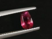 1.2 carats pink-red Ruby rounded pear unheated raw from Mozambique