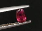 1.2 carats pink-red Ruby rounded pear unheated raw from Mozambique