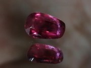 1.2 carats pink-red Ruby rounded pear unheated raw from Mozambique