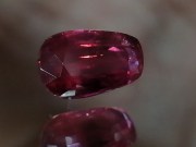 1.2 carats pink-red Ruby rounded pear unheated raw from Mozambique