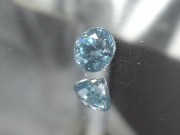 Pastel Blue Zircon, Very Clean and Shiny, Round Cut, 7mm