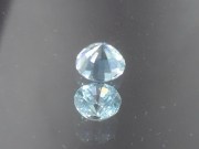 Pastel Blue Zircon, Very Clean and Shiny, Round Cut, 7mm
