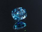 Wide and large Blue Zircon from Cambodia for Sale with great peacock blue colour. This Zircon is completely spotless, perfectly clean (FL) and cut in a Cushion shape. 