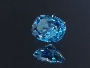 Wide and large Blue Zircon from Cambodia for Sale with great peacock blue colour. This Zircon is completely spotless, perfectly clean (FL) and cut in a Cushion shape. 